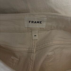 Frame Denim Off-White Le Crop Mini Boot Jeans